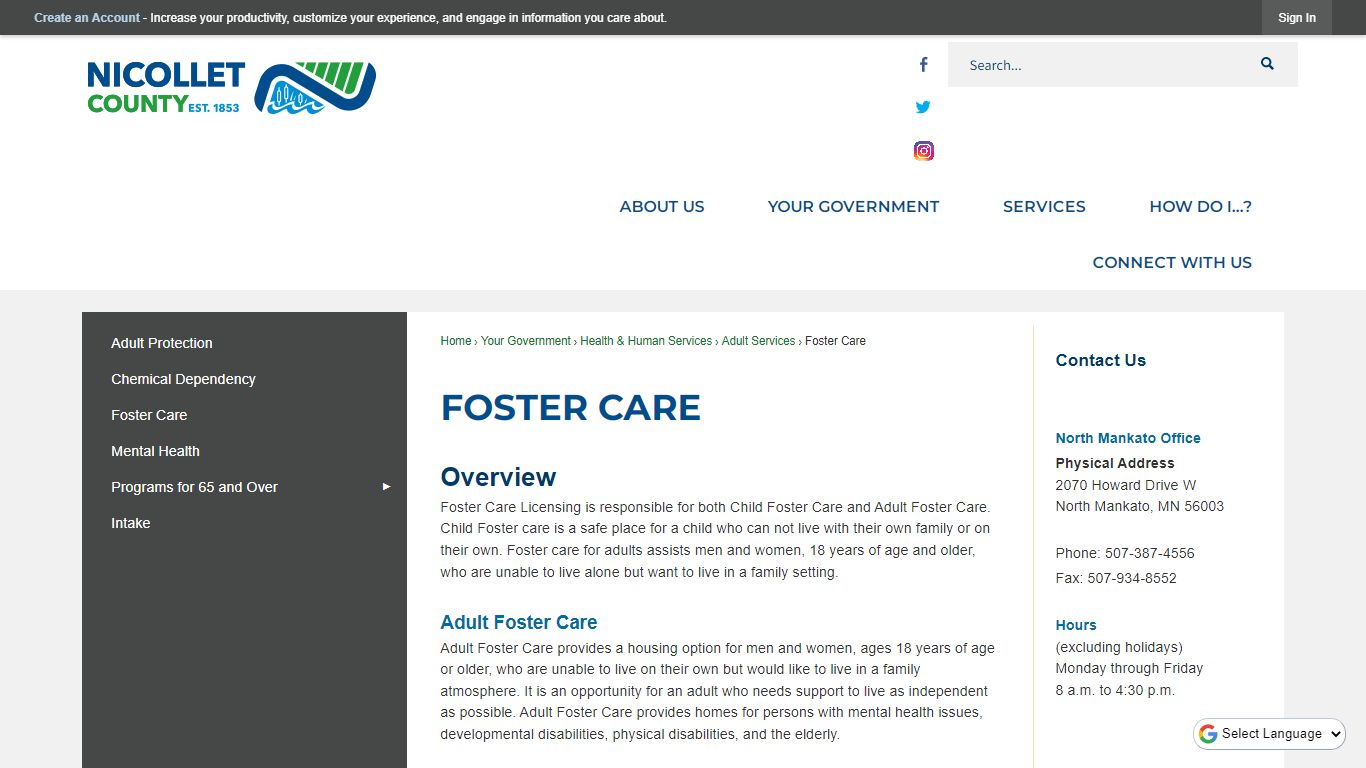 Foster Care | Nicollet County, MN - Official Website